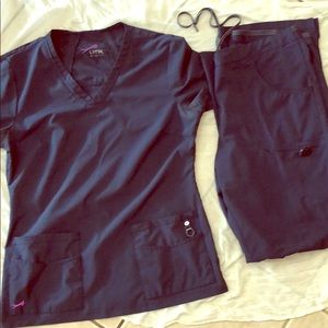 Scrub top and bottom set
